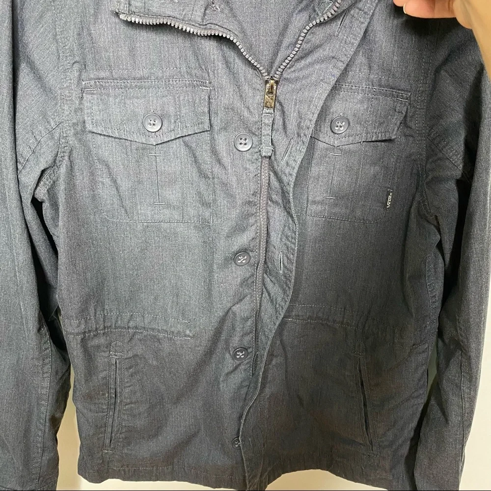 Vans Jacket Grey Full zipper button closure front pockets S